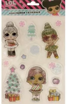 Наклейки новогодние гелевые L.O.L. Surprise! Дизайн 5