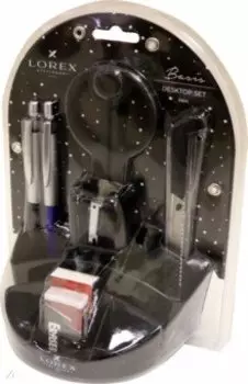 Настольный набор, 10 предметов, черный пластик (LXDSBA-B)