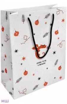 НГ Пакет подарочный Lucky, белый