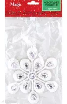 Новогоднее украшение Цветок, белый