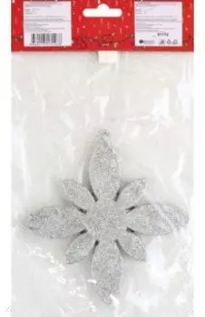 Новогоднее украшение Цветок, серебряный