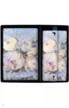 Обложка для паспорта + ключница "Пионы" (52924)