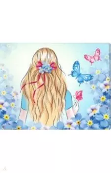 Обложка для зачетки Девушка и незабудки