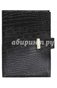 Обложка на автодокументы с кнопкой (кожа, черная)