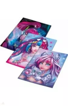 Обложки для тетрадей Романтичные девушки, 3 штуки