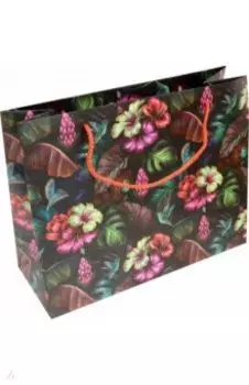 Пакет Цветы на черном