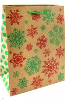 Пакет новогодний ламинированный, крафт