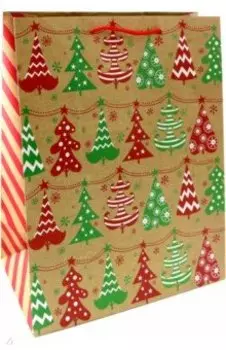 Пакет новогодний ламинированный, крафт