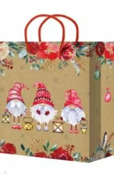 Пакет новогодний ламинированный, крафтовый