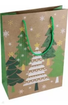 Пакет новогодний ламинированный, крафтовый