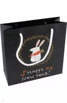 Пакет подарочный Кролик на черном