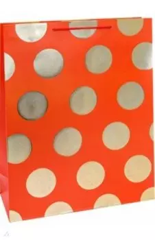 Пакет подарочный Милый горошек, красный