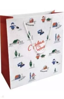 Пакет подарочный New Year, белый