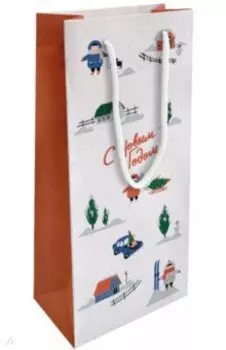 Пакет подарочный New Year, белый