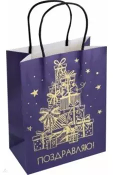 Пакет подарочный Поздравляю
