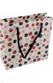 Пакет подарочный Sentiment, черные и красные цветы