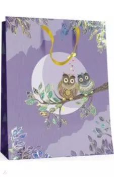 Пакет подарочный Совы, вертикальный