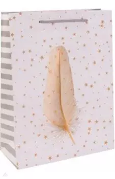 Пакет подарочный Золотистое пёрышко