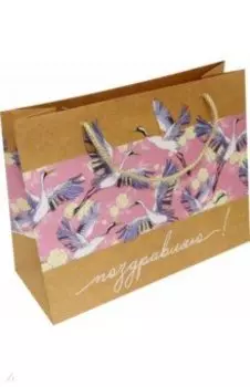 Пакет. Птицы на розовом