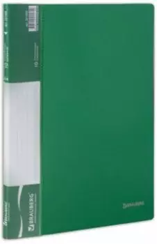 Папка (10 вкладышей, стандарт, зеленая) (221589)