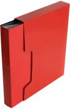 Папка 80 вкладышей "DeLuxe" красная