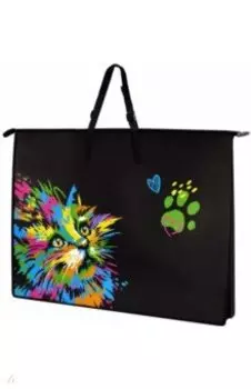 Папка для чертежей и рисунков Неоновый кот, А2, 1 отделение