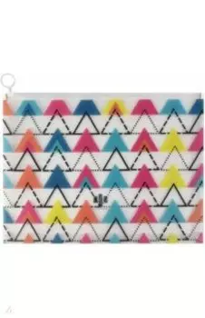 Папка для документов (А4), пластиковая, на гибкой молнии, Геометрия (48292)