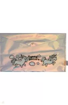 Папка для документов А4, "ВЕСЕЛЫЕ ЕДИНОРОГИ", кнопка (49287)