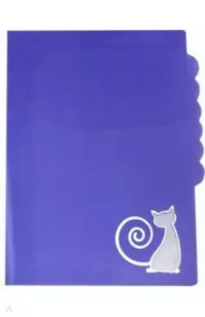 Папка для документов "Кот" (А4, 6 отделений, пластик) (46543)