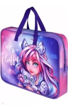 Папка для школьных тетрадей Девушка с барсом, А4, 1 отделение