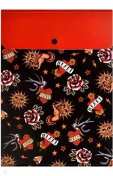 Папка для школьных тетрадей Олд скул тату, 6 отделений