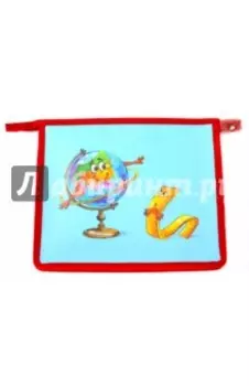 Папка для тетрадей, А5, молния "ГЛОБУС И ЛИНЕЙКА" (43613)