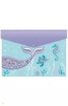 Папка для тетрадей пластиковая, с 3D аппликацией "Хвост русалки", А4 (50962)