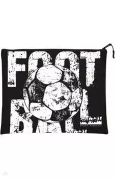 Папка Футбол, на молнии черная, силиконовая, А5