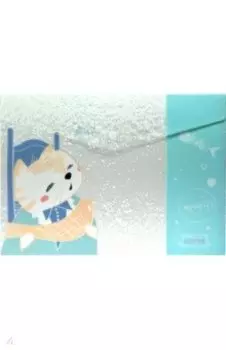 Папка-конверт на кнопке "Коты в японском стиле" (А4, 4 вида) (14-044)