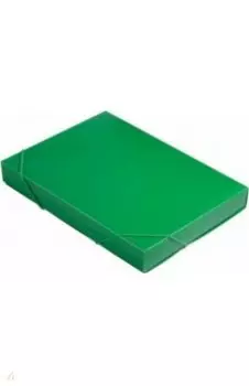 Папка-короб архивный на резинках, зеленая