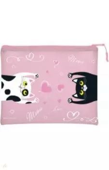 Папка Кошки, на молнии силиконовый, А5