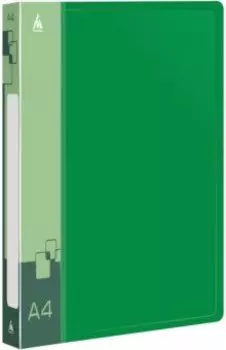 Папка на 4-х кольцах, А4, зеленая