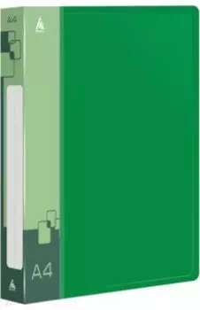 Папка на 4-х кольцах, А4, зеленая