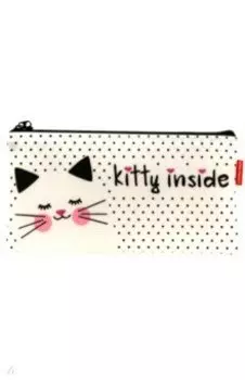 Папка на молнии Котеночек белый, А6, силикон