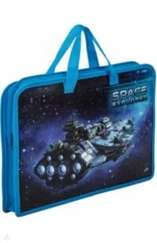 Папка на молнии с ручками Space explorer, А4