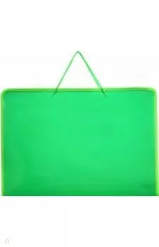 Папка пластиковая на молнии, А3, зеленая