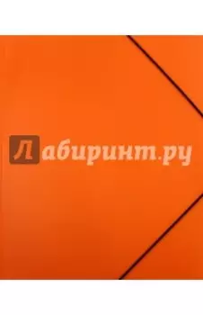 Папка пластиковая с клапанами на резинке "DIAMOND NEON оранжевая", А4 (Пк4р_02035)