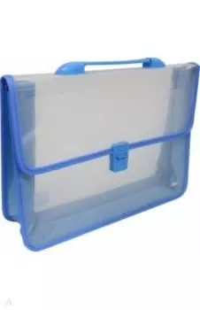 Папка-портфель 1 отделение, A4, голубая (EB50232)