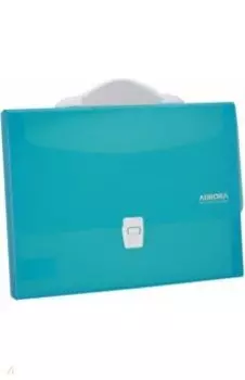 Папка-портфель пластиковая A4 1 отделение голубая (EB50432)