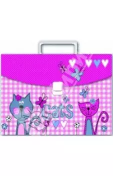 Папка-портфель пластиковый Кошачья любовь