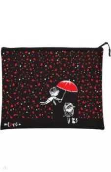 Папка Романтика, на молнии черная, силиконовая, А5