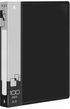 Папка с 100 прозрачными вкладышами, A4, черная