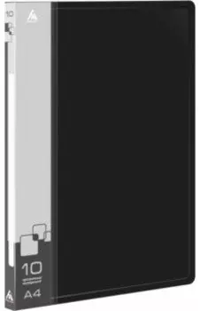 Папка с 10 прозрачными вкладышами, A4, черная