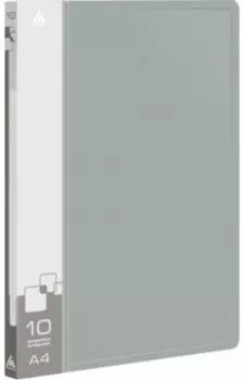 Папка с 10 прозрачными вкладышами, A4, серая